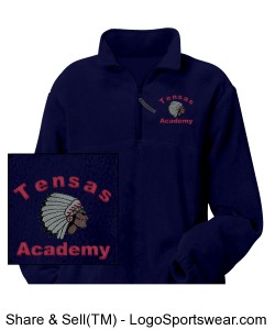 Adult Navy Quarter-Zip Pullover with TA Logo Design Zoom